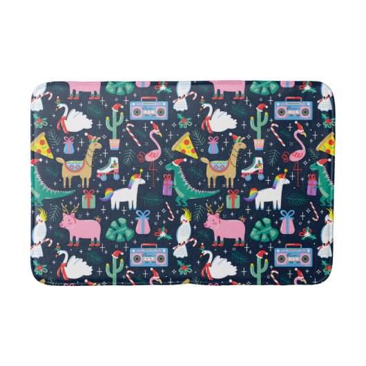 Tapis De Bain Animaux de vacances et icônes Motif (Devant)
