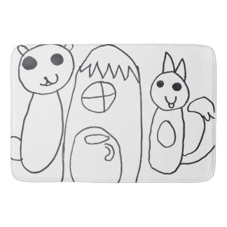 Tapis De Bain Animaux Mignons Noir Blanc Enfants