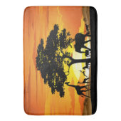 Tapis De Bain Animaux sauvages sur le coucher de soleil de la sa (devant Vertical)