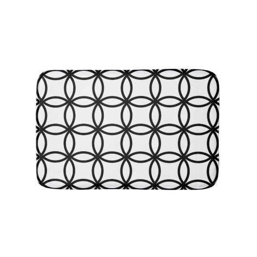 Tapis De Bain Anneaux blancs et noirs (Devant)