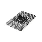 Tapis De Bain Anneaux entrelacés noir blanc modernes monogramme (Angle)