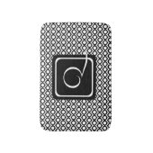 Tapis De Bain Anneaux entrelacés noir blanc modernes monogramme (Devant (Vertical))