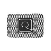 Tapis De Bain Anneaux entrelacés noir blanc modernes monogramme (Devant)