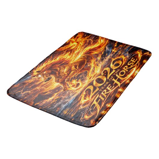 Tapis De Bain Année du Cheval de Feu 2026 (Angle)