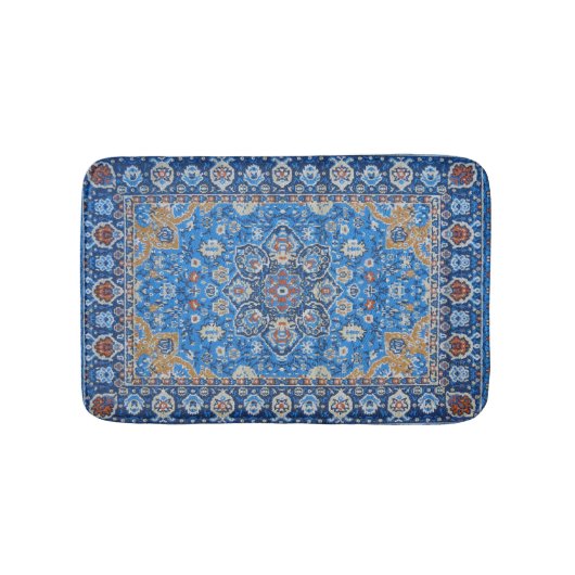 Tapis De Bain Antique Oriental Bleu Turc Tapis Perse (Devant)