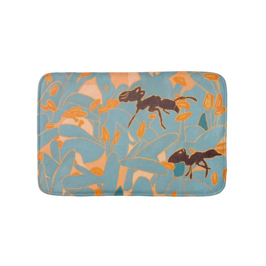 Tapis De Bain Ants with Blue flowers Autralian Flora (Devant)