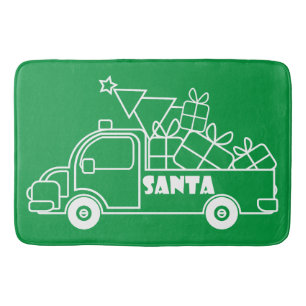 Tapis De Bain Aperçu camion de Noël Père Noël vue côté voiture