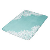 Tapis De Bain Aqua bleu et blanc moderne chaume de bain (Angle)