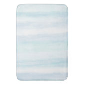 Tapis De Bain Aqua Blue Mint White Aquarelle rayures (devant Vertical)