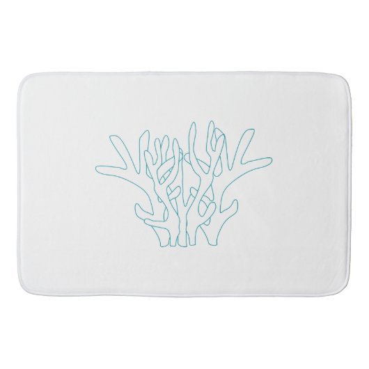 Tapis De Bain Aqua Coral Branch Blanc (Devant)