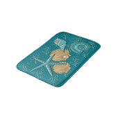 Tapis De Bain Aqua & Gold Seashs Coral Reef (Angle)