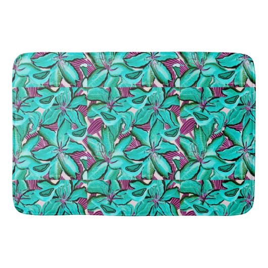 Tapis De Bain Aqua Lilies Bain Mat (Devant)