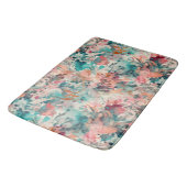 Tapis De Bain Aqua profonde, Pêche, Abstrait Floral Mauve (Angle)