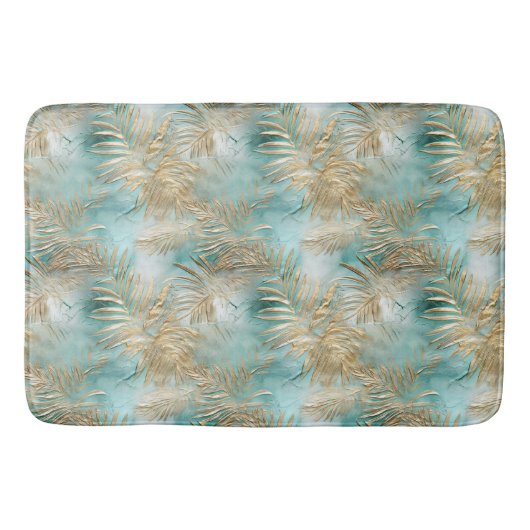 Tapis De Bain Aqua Tropical Gold Feuilles (Devant)