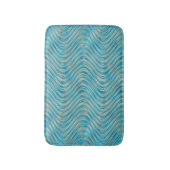 Tapis De Bain Aqua Turquoise bleu Taupe courbe Motif (Devant (Vertical))