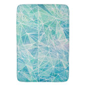 Tapis De Bain aquamarine avec espace géométrique blanc (devant Vertical)