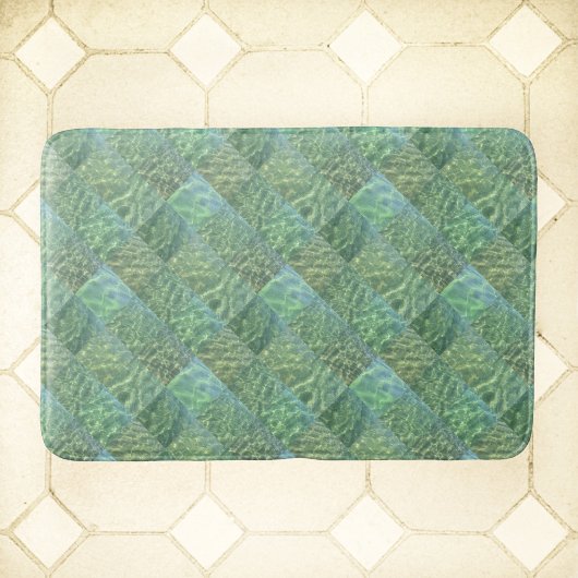Tapis De Bain Aquamarine Patchwork Sea Green Water Boho Chic