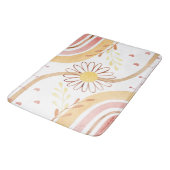 Tapis De Bain Aquarelle Abstraite Fleur Botanique Arc-en-ciel En (Angle)