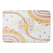 Tapis De Bain Aquarelle Abstraite Fleur Botanique Arc-en-ciel En (Devant)