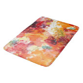 Tapis De Bain Aquarelle Abstraite orange et blanche  (Angle)