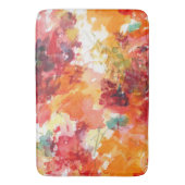 Tapis De Bain Aquarelle Abstraite orange et blanche  (devant Vertical)
