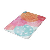 Tapis De Bain Aquarelle Abstraite rose et orange (Angle)