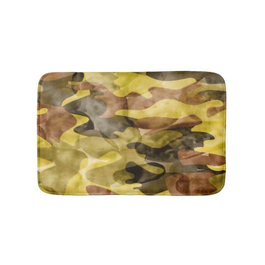 Tapis De Bain Aquarelle Abstraite : Teinture de camouflage (Devant)