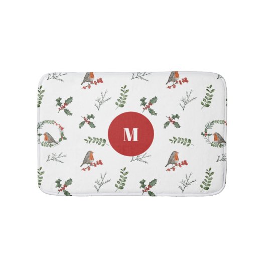 Tapis De Bain Aquarelle Anglais Robin Noël (Devant)