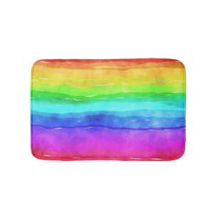Tapis De Bain Aquarelle arc-en-ciel