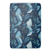 Tapis De Bain Aquarelle Baleines bleues à thème océanique (devant Vertical)
