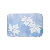Tapis De Bain Aquarelle bleu ciel moderne et feuilles d'érable b (Devant)