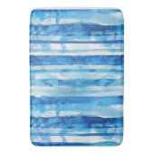 Tapis De Bain Aquarelle Bleu et Blanc rayé (devant Vertical)