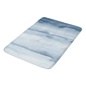 Tapis De Bain Aquarelle bleu foncé moderne (Angle)