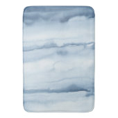 Tapis De Bain Aquarelle bleu foncé moderne (devant Vertical)