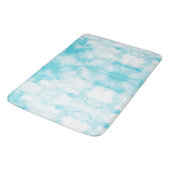 Tapis De Bain Aquarelle bleu turquoise motif abstrait (Angle)