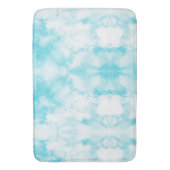 Tapis De Bain Aquarelle bleu turquoise motif abstrait (devant Vertical)