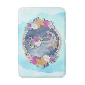 Tapis De Bain Aquarelle bleue Ancre florale marine moderne (Devant (Vertical))