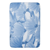 Tapis De Bain Aquarelle bleue Design floral (devant Vertical)