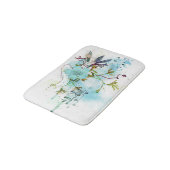 Tapis De Bain Aquarelle bleue Pastel Floral (Angle)