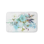 Tapis De Bain Aquarelle bleue Pastel Floral (Devant)