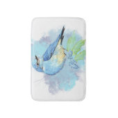 Tapis De Bain Aquarelle Bluebird Oiseau Nature Art (Devant (Vertical))