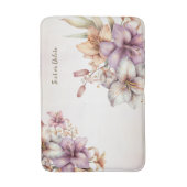 Tapis De Bain Aquarelle Boho Rose Fleurs Élégante Et Élégante (Devant (Vertical))