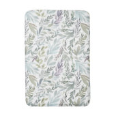 Tapis De Bain Aquarelle botanique bleu vert (Devant (Vertical))