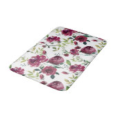 Tapis De Bain Aquarelle Bourgogne | Modèle floral (Angle)