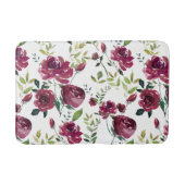 Tapis De Bain Aquarelle Bourgogne | Modèle floral (Devant)