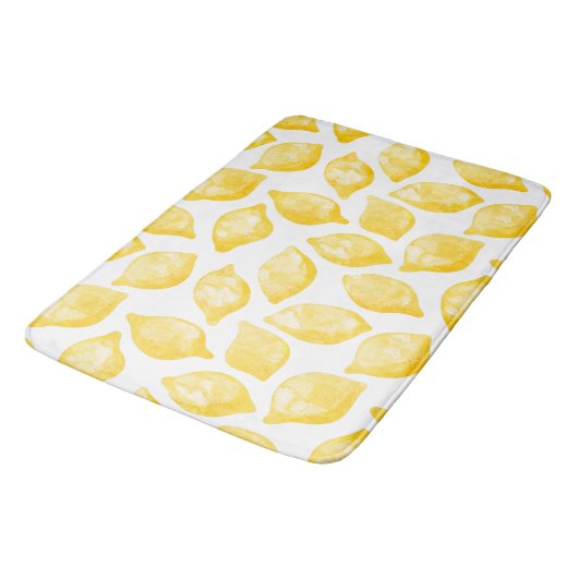 Tapis De Bain Aquarelle Citron Motif (Angle)