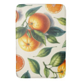 Tapis De Bain Aquarelle Citrus Orange Feuille Mariage (devant Vertical)