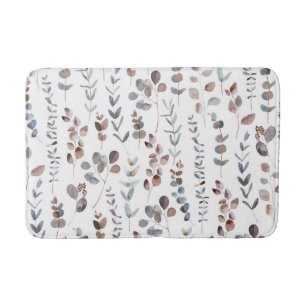 Tapis De Bain Aquarelle colorée Eucalyptus Feuilles