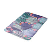 Tapis De Bain Aquarelle colorée Motif Cactus (Angle)