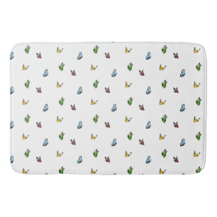 Tapis De Bain Aquarelle colorée Papillon Motif esthétique